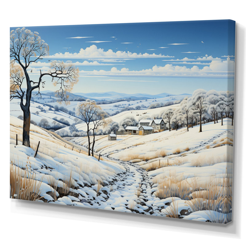 «Snow Winters Embrace Pastoral I», reproduction sur toile, H 12 po x l 20 po x P 1 po, Toile tendue