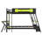 Twin Size Bunk Bed with Two Built-In Gaming Desks, USB Desktop Ports & Pegboard Organizer, Gaming Bunk Frame for Gamer, Green-705467512-705467509