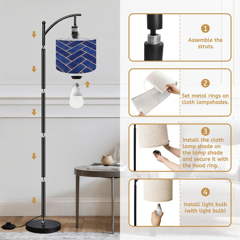  Lampe sur pied à chevrons Arc
