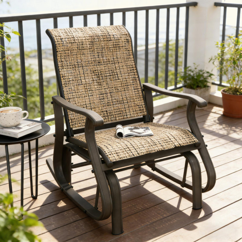 Balancelle, fauteuil oscillant d'extérieur, Brun / Naturel