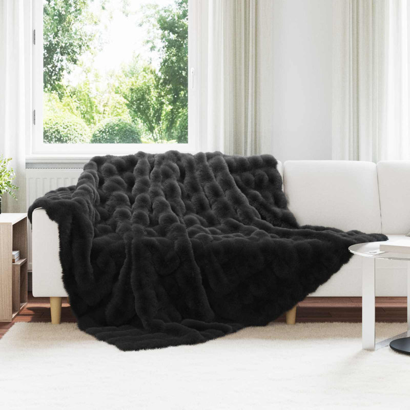 1-36 Throw Blanket, Black, 240cm x 270cm
