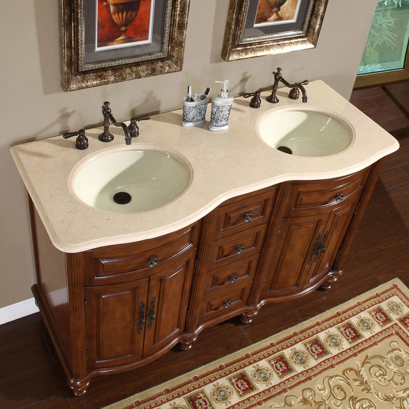 Ensemble de meuble-lavabo double 55 po Pina