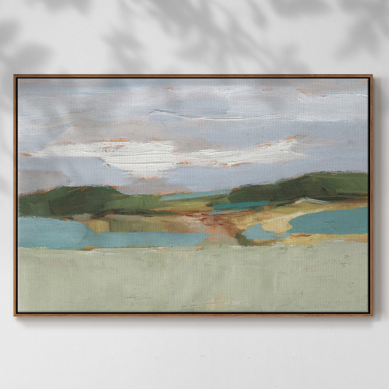 High Noon Vista Study II, H 25 po x l 37 po x P 2 po, Toile encadrée noyer flottant, Non