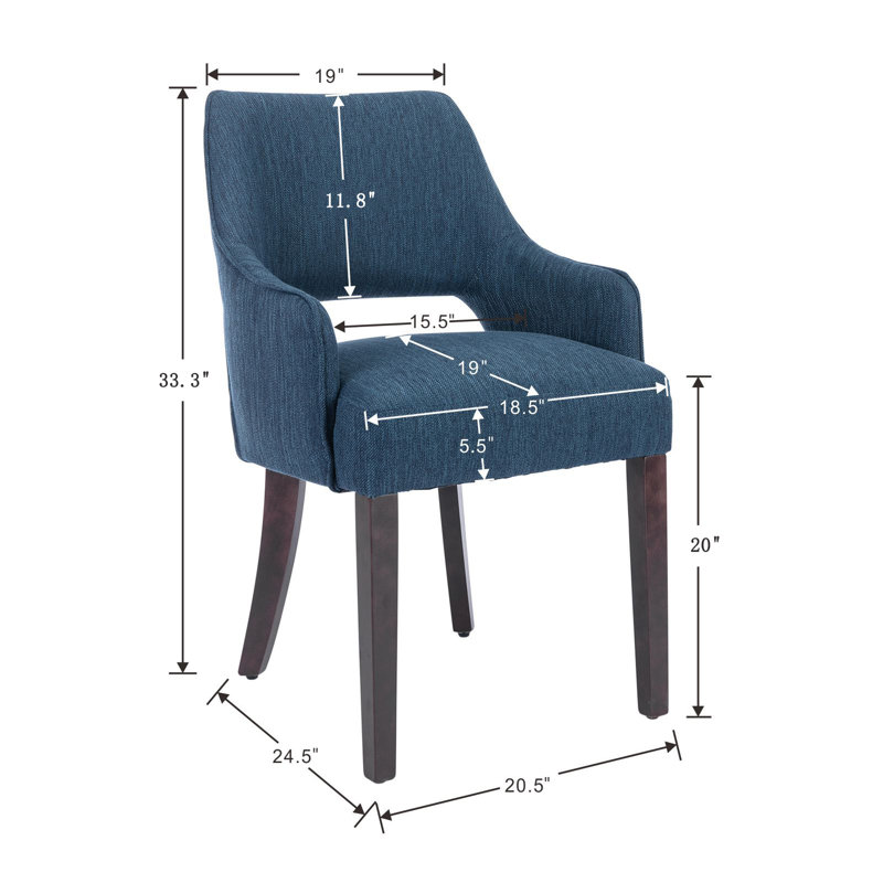 Haziqah 19.5'' H Upholstered Armchair, Blue