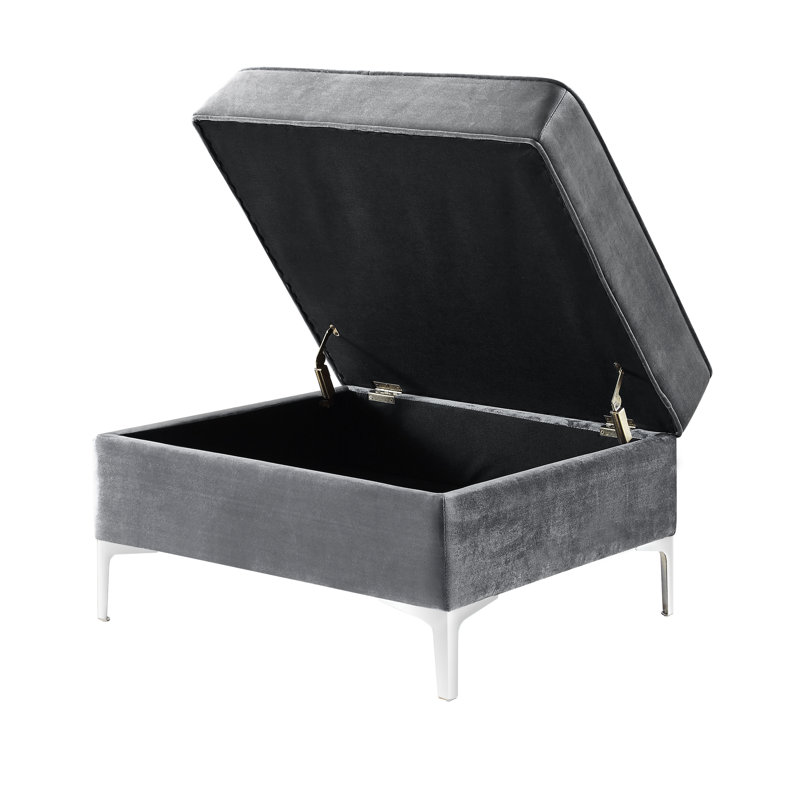 Repose-pieds avec rangement Leonardo, Gris
