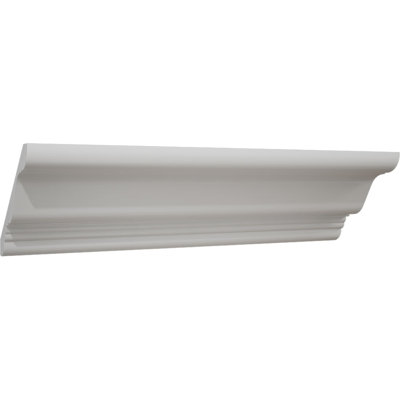4 in. H x 4 3/8 in. P x 6 in. F x 96 in. L, TrueCraft PVC Crown Moulding, White