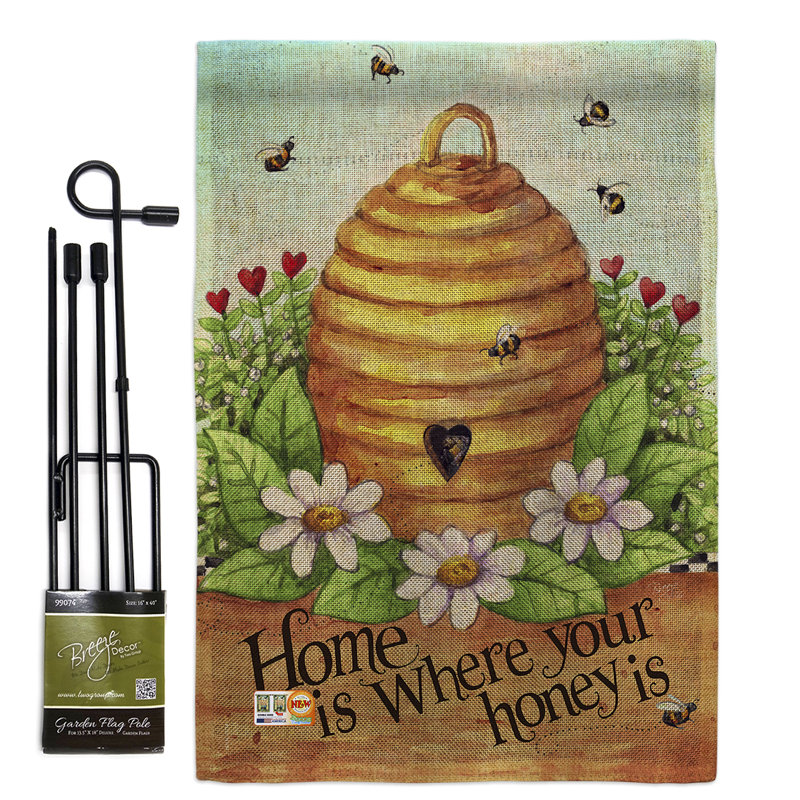 Ensemble de drapeaux en polyester 18,5 x 13 po Delhi Bee Hive Home