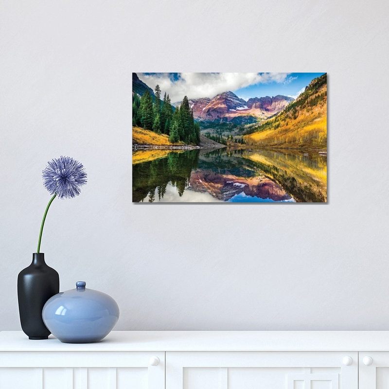 Maroon Bells, Colourado by Susanne Kremer - Print on Canvas, Wrapped Canvas, 30.48 cm H x 45.72 cm W