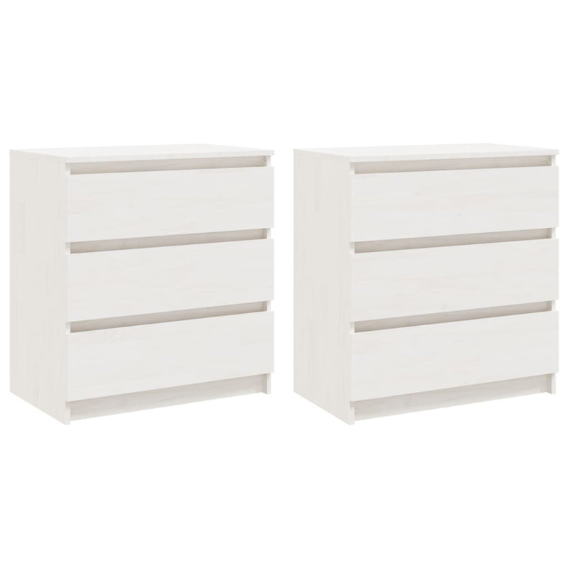 Calcedonio 60cm W Solid Wood Bedside Table, White