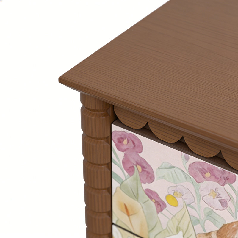 Commode d'entrée Mid-Century en bois massif, Brun