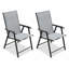 Chaises de salle à manger de patio en métal gris durable, conception empilable portable pour une utilisation extérieure