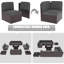 13 Pieces Outdoor Patio Furniture Set with 44" Fire Pit Table Brown Rattan Sectional Sofa Conversation Sets-1589370963-1589370989