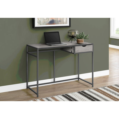 Bureau d'ordinateur, bureau personnel, ordinateur portable, tiroir de rangement, L 42 po, travail, stratifié, métal, contemporain, moderne