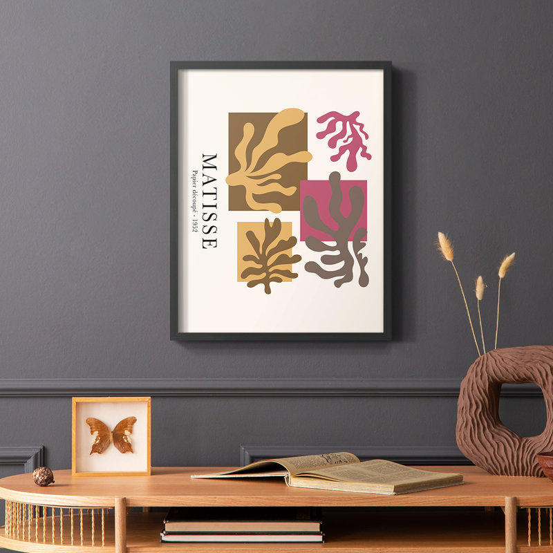 Matisse CCXLVI Framed Print - Solid Wood, Black, 28" H x 22" W