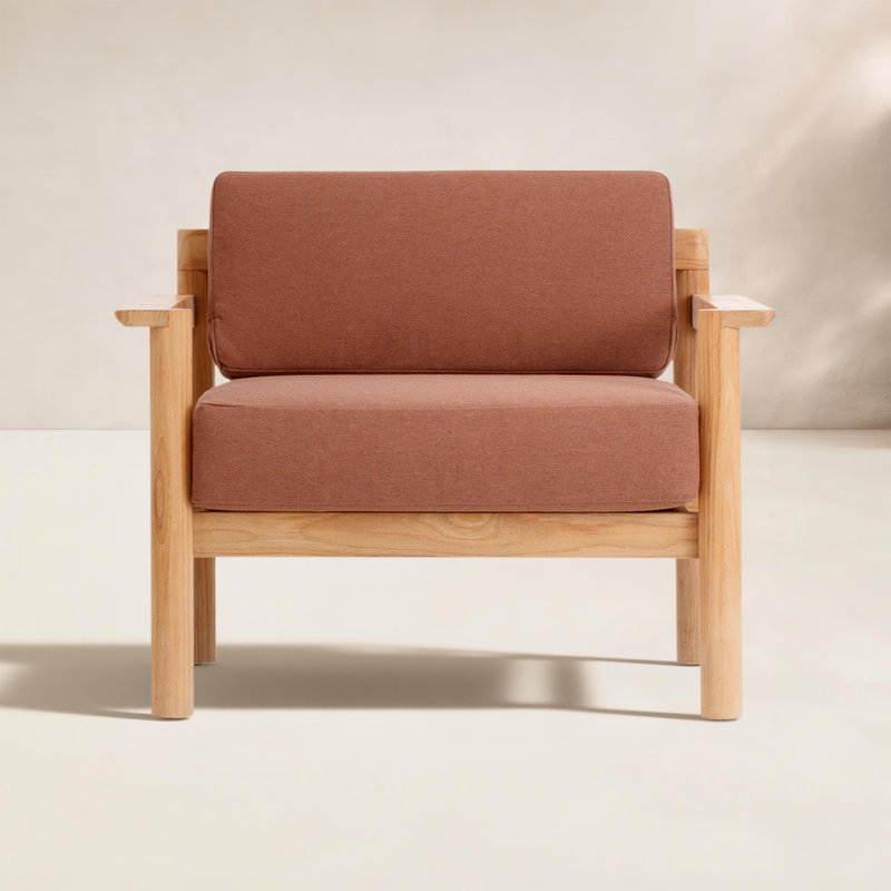 Haven Outdoor Teak Armchair, Sunbrella Rust
