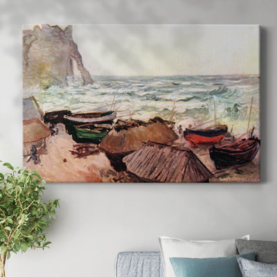 Durchbrochener rock at Etretat by Monet-Gallery Wrapped Canvas