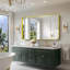 Miroir de salle de bain, miroir rectangulaire avec cadre en métal profond, coin arrondi, verre trempé, grand miroir pour mur, plus de 2 lavabos, installé verticalement / horizontalement, transparent-597902389-597902395