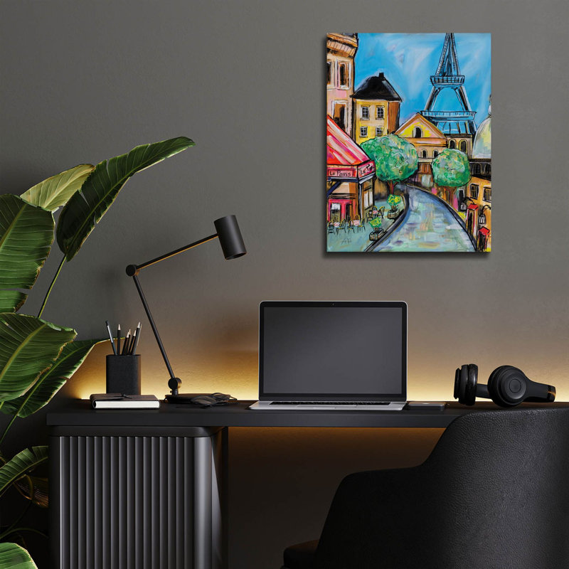 «Paris Evening 2» par Jeanette Vertentes, art mural en verre acrylique, H 16 po x l 12 po x P 0,13 po