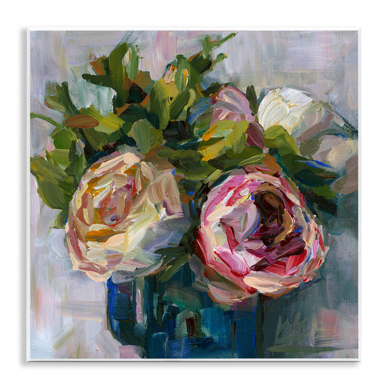 «Full Ranunculus Blooms», art mural sur toile par Borcherding, H 12 po x l 12 po x P 0,5 po
