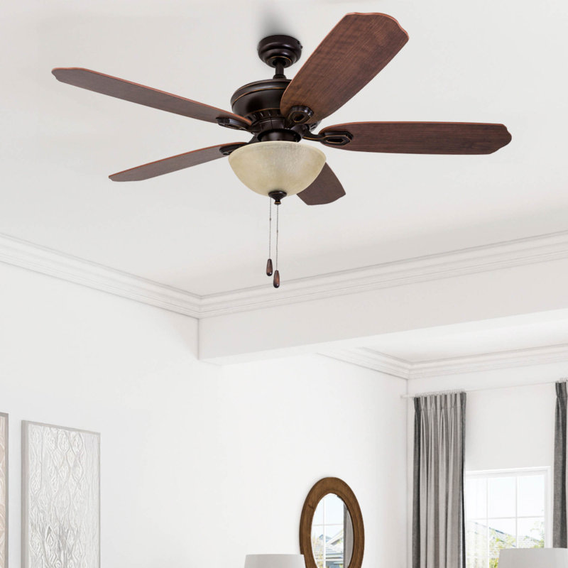Ventilateur de plafond 52 po avec lumière DEL Spring Hollow, Cimmaron / chêne clair