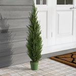 Faux Cedar Tree in Green Nursery Pot