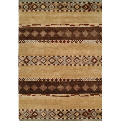 Shayla Wool Southwestern Area Rug in Brown