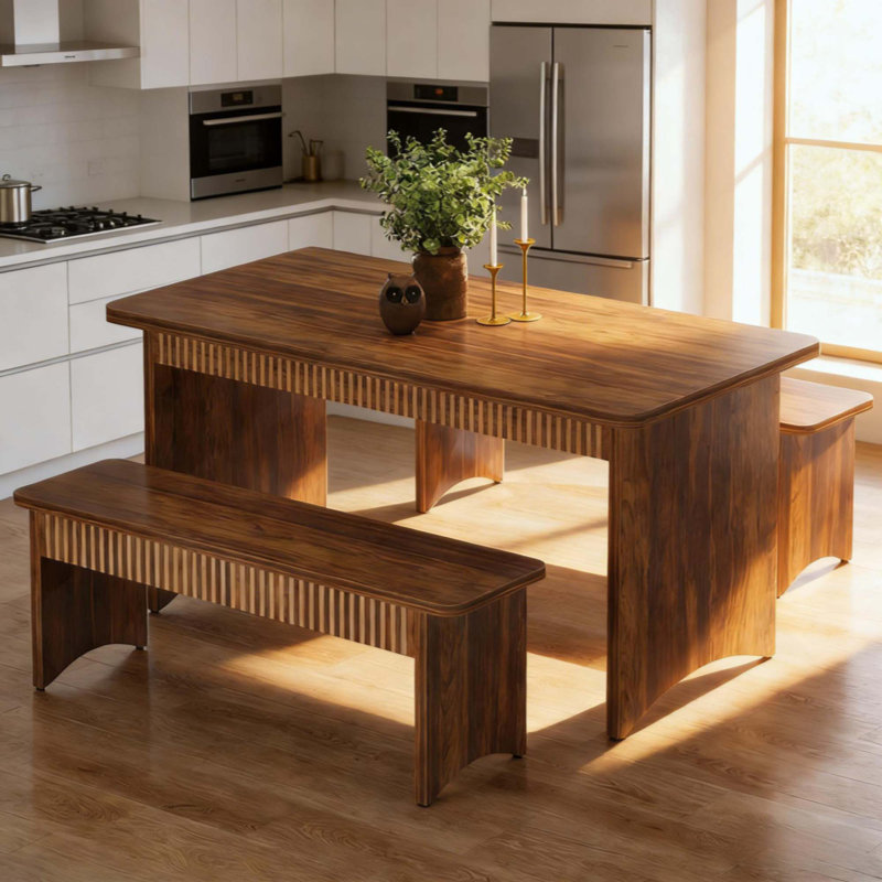 Farmhous Style Kitchen Table,3-Piece Dining Table,Computer Desk