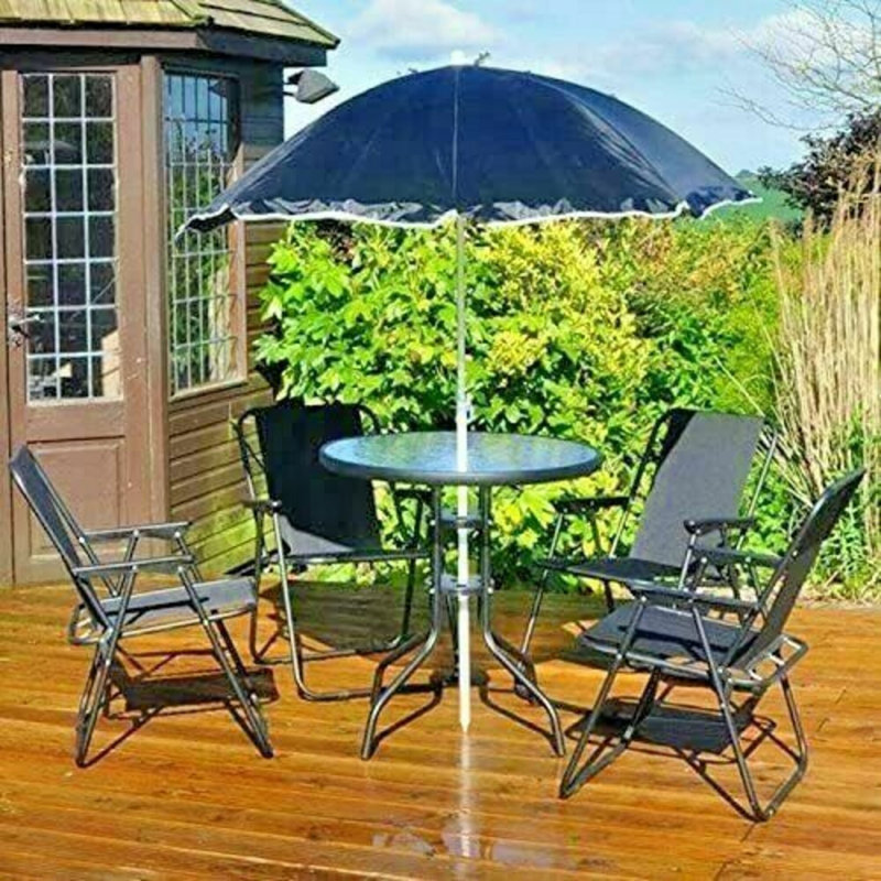 Fillmer 4 - Person Patio Dining Set Umbrella Hole Included Round Table