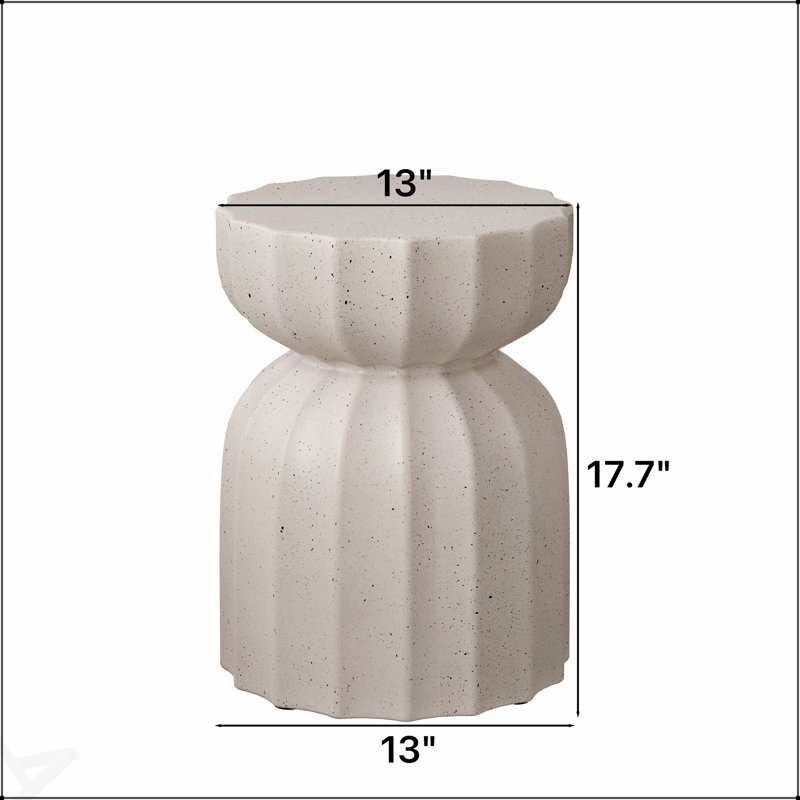 13-Inch Modern Waterproof Coffee And Side Table Set, Durable Mgo Cement, Perfect For Indoor And Outdoor Use, Patio And Living Room, 2PC