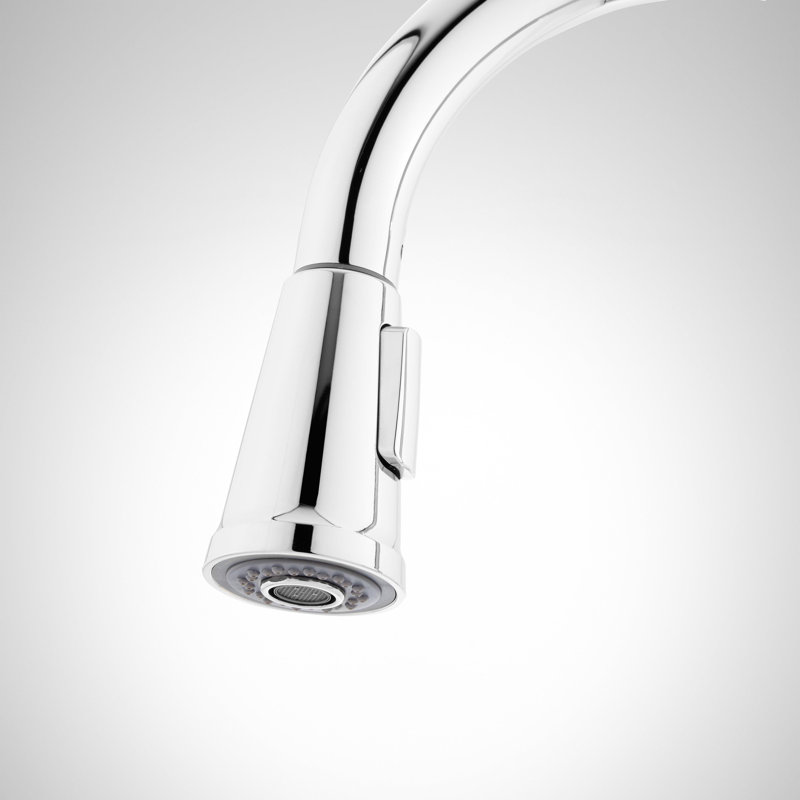 Greyfield 1.8 GPM Single Hole Pull Down Kitchen Faucet, Chrome