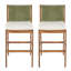 Tabouret de bar d'extérieur en bois d'acacia massif et osier tissé de 28 po Altoga-489387757