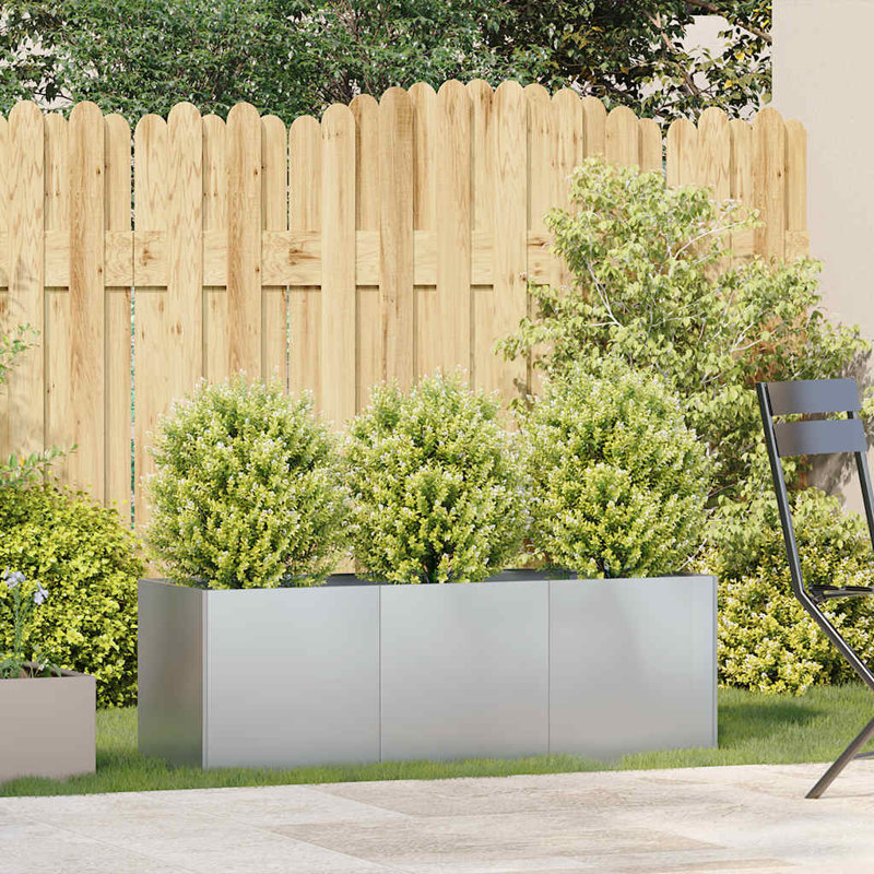 Metal Planter Box, 15.75" H x 47.24" W x 15.75" D, Gray