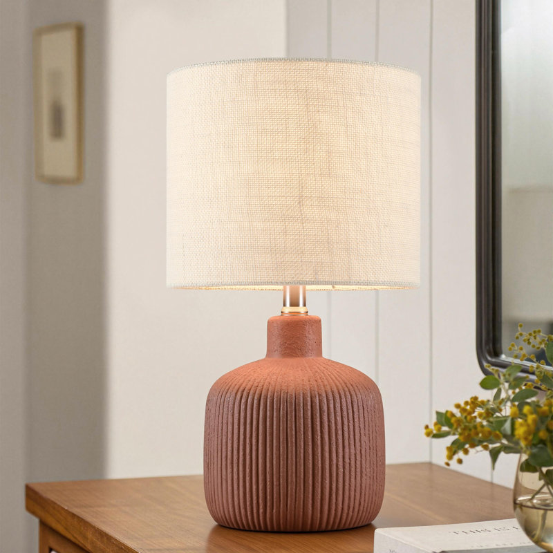 17.5" Ceramic Table Lamp, Terracotta