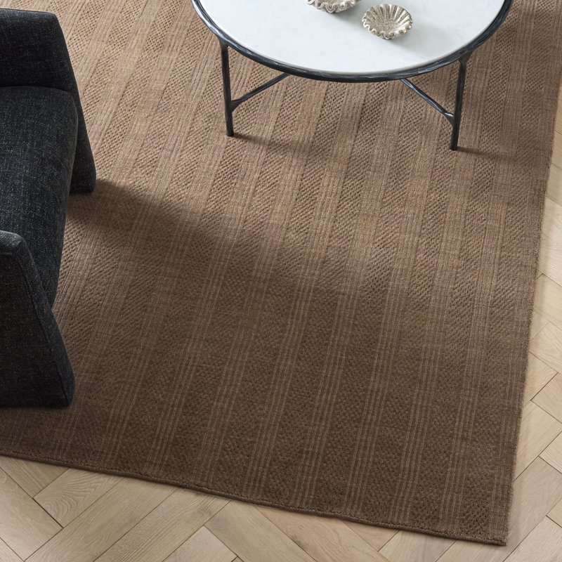 Laine tissée à la main Mirage Tapis d'intérieur en coton rayé, Rectangle 6 pi x 9 pi