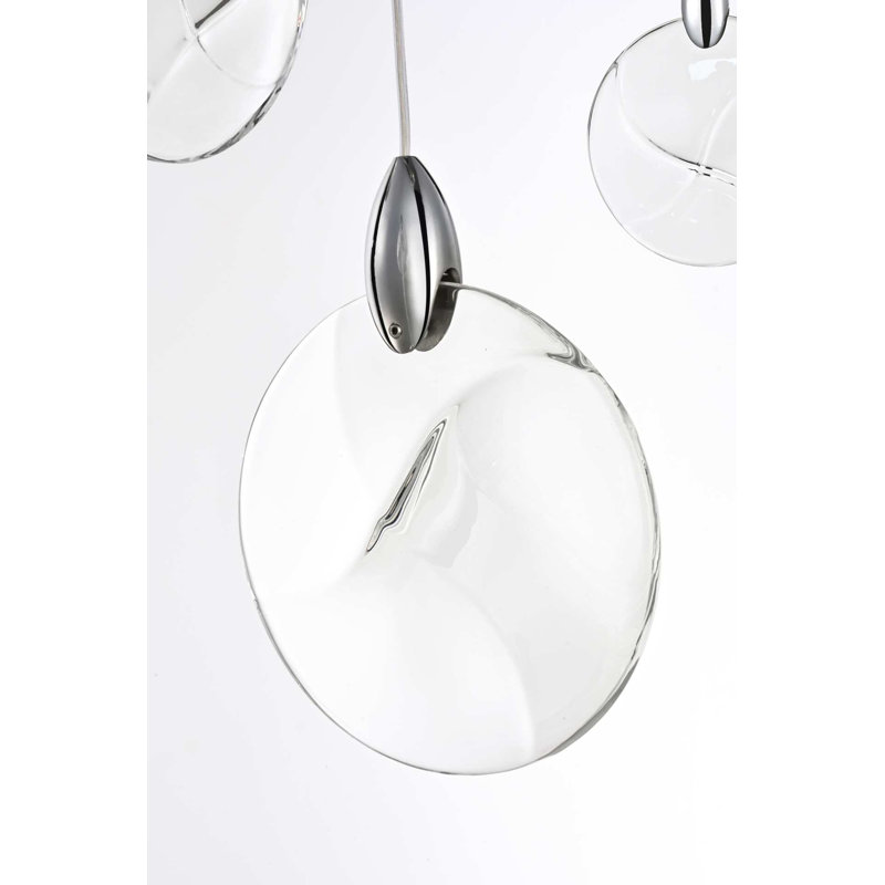 Lustre en cristal Bellino, H 7,5 po x l 36 po x P 36 po, Chrome chrome, 31 lumières