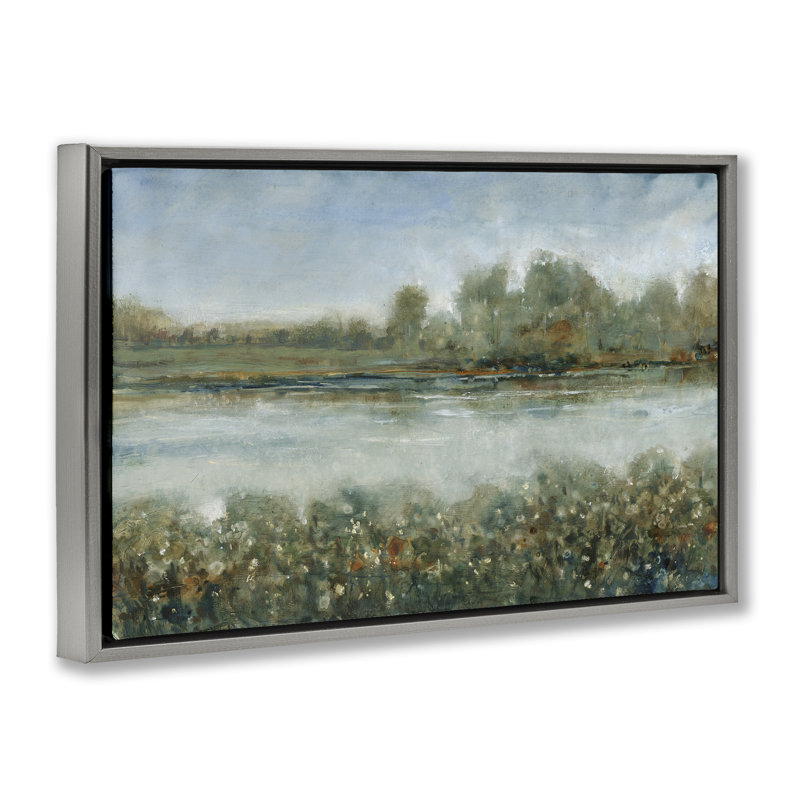 Toile flottante encadrée «River» par Tim Otoole, Cadre flottant gris lustré, H 21 po x l 31 po
