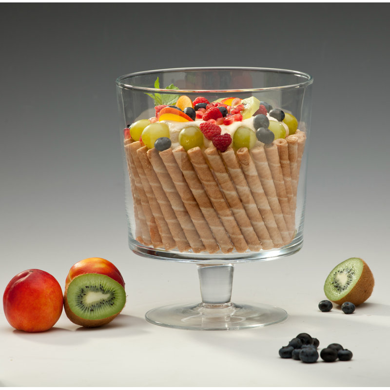 Red Vanilla Luna Footed Centerpiece Trifle Bowl