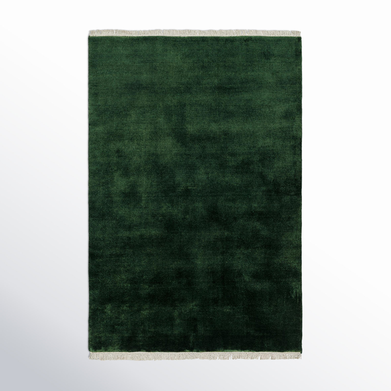 Clio Wool Green Rug, Rectangle 5' x 7'6"