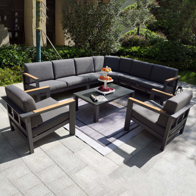 Ensemble de conversation modulaire avec coussins 7 pièces Caggiano
