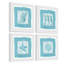 Sea Life Blue Quadrupych - ensemble de 4 reproductions de cadres photo-27007751