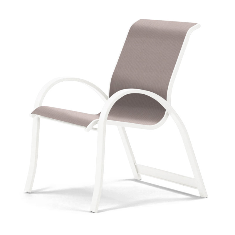 Aruba Stacking Patio Dining Armchair, Fiesta, White
