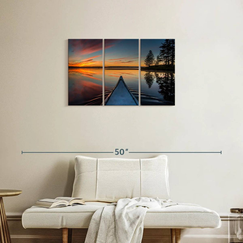 Senne Canoeing At Sunset, 20" H x 33" W