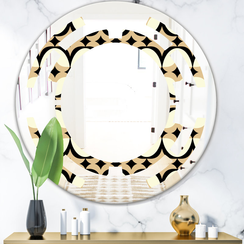 Miroir mural sans cadre à surface géométrique vii moderne, H 24 po x l 24 po