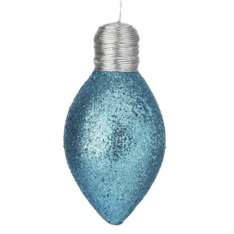 Ornement en forme d'ampoule Aqua Glitter