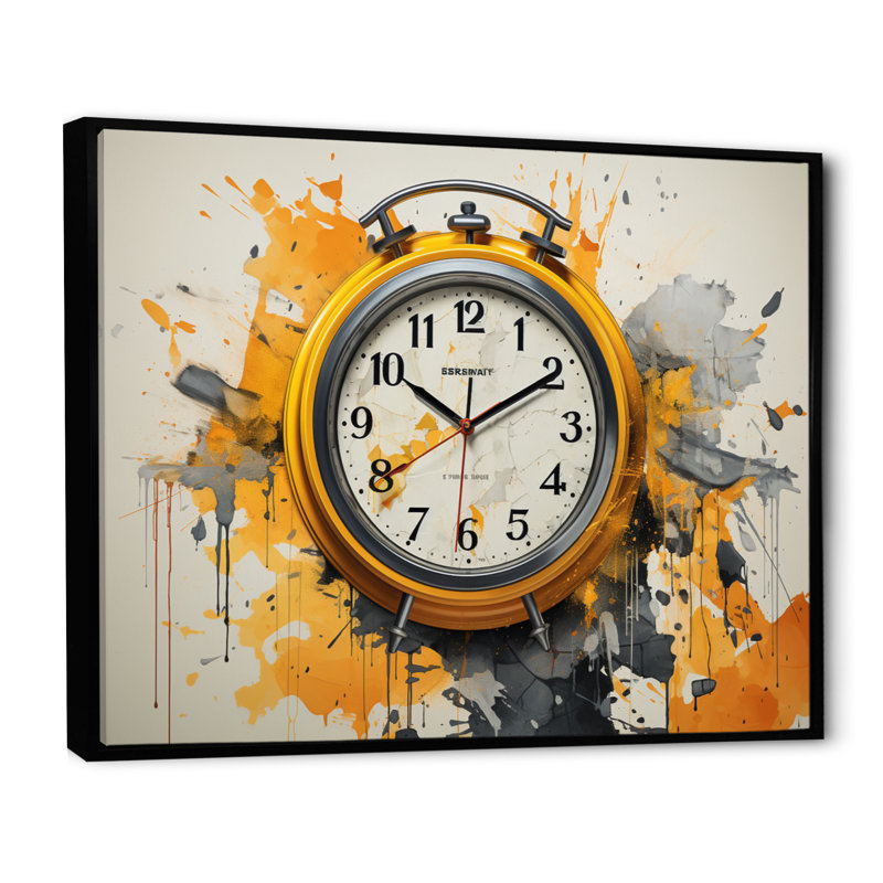 Horloge Minimalist Splendor II, reproduction d'art sur toile, H 34 po x l 44 po x P 1,5 po, Cadre flottant noir