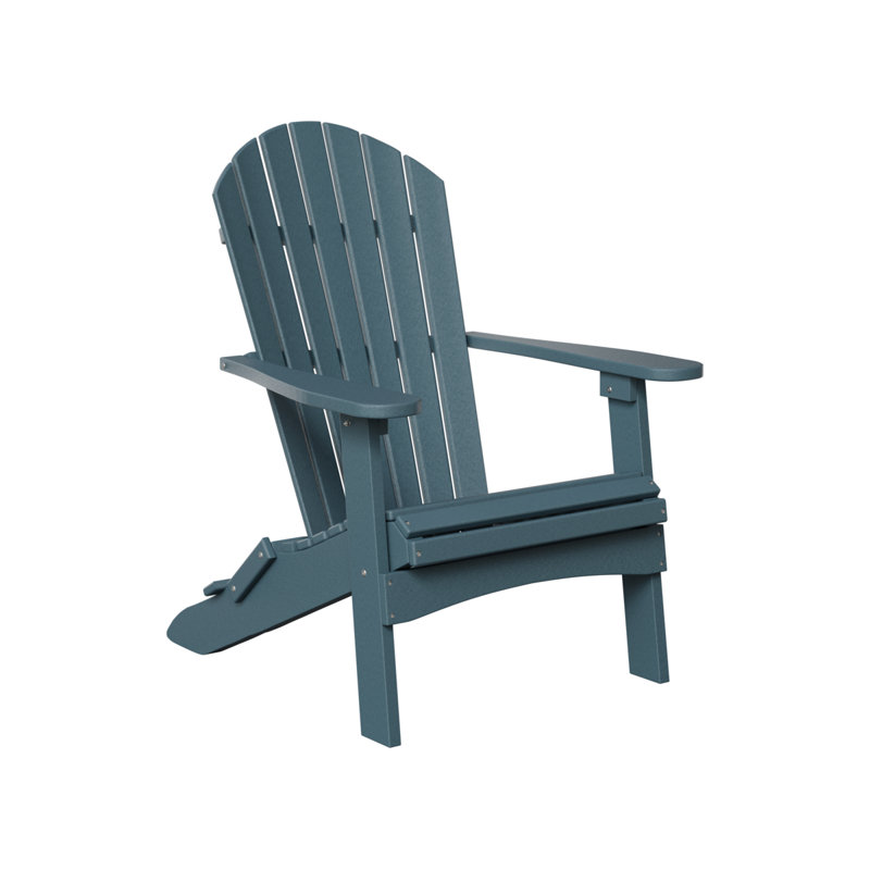 Berlin Gardens Comfo Back Folding Adirondack Chair, Slate