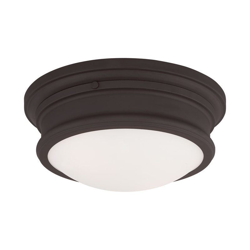 Tavernia Glass Flush Mount, 5.5" H x 13" W x 13" D, Bronze