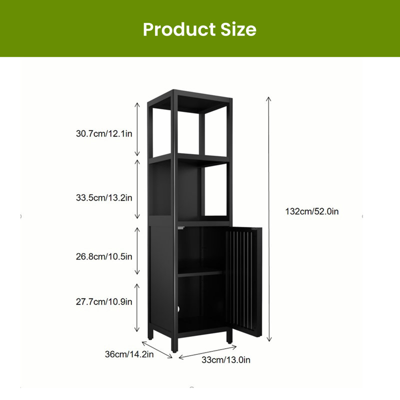 Armoire à linge autoportante en bambou Lizania, Noir