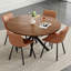 Table de salle à manger 47,2 "en bois massif pour 4 à 6 personnes avec base piédestal entrecroisée-649747503-649747498