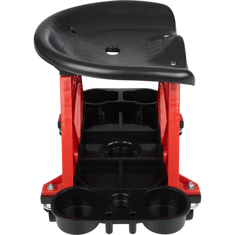 Stalwart Creepers Automotive Stool Chair - Mechanic Stool with Wheels and Tool Storage Tray